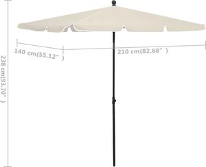 vidaXL Parasol ogrodowy na słupku, 210x140 cm, piaskowy 6