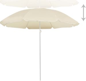 vidaXL Parasol ogrodowy na stalowym słupku, piaskowy, 180 cm 3
