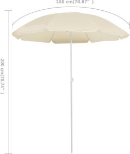 vidaXL Parasol ogrodowy na stalowym słupku, piaskowy, 180 cm 5