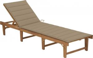 vidaXL Składany leżak z poduszką lite drewno akacjowe 1