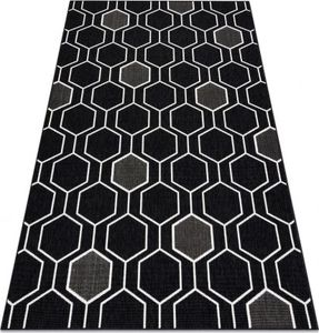 Dywany Łuszczów Dywan SPRING 20404993 Hexagon sznurkowy, pętelkowy - czarny, 120x170 cm 1