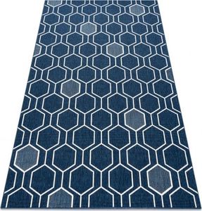 Dywany Łuszczów Dywan SPRING 20404994 Hexagon sznurkowy, pętelkowy - niebieski, 80x150 cm 1