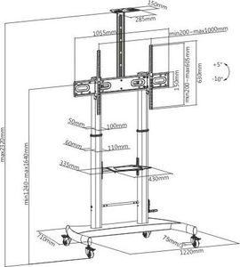 Techly Stojak podłogowy ICA-TR36 60'' - 100'' 3