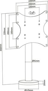 Techly Stojak biurkowy ICA-LCD 316S 23'' - 43'' 4