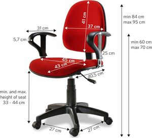 Krzesło biurowe Techly ICA-CT MC04RE Czerwone 3
