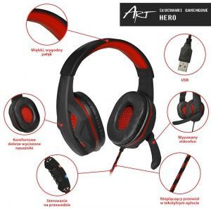 Słuchawki Art Slart Hero Czerwone (SLART HERO) 6