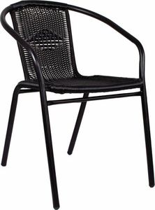 Springos Krzesło ogrodowe na taras metalowe czarne UNIWERSALNY 1