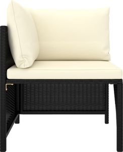 vidaXL Narożna sofa modułowa z poduszką, polirattan, czarna 3