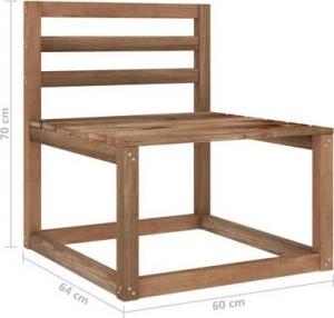 vidaXL Ogrodowe siedzisko z palet, brąz, impregnowana sosna 6