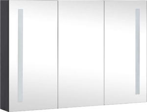 vidaXL Szafka łazienkowa z lustrem i LED, 89x14x62 cm 3