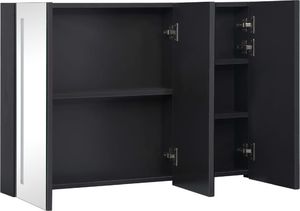 vidaXL Szafka łazienkowa z lustrem i LED, 89x14x62 cm 5