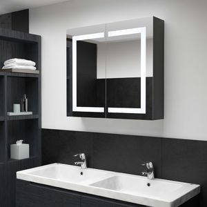 vidaXL Szafka łazienkowa z lustrem i LED, 80x12,2x68 cm 1