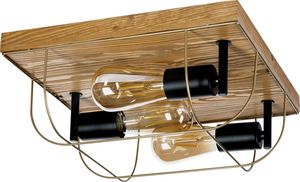 Lampa sufitowa BRITOP Lighting Industrialny plafon do przedpokoju Britop Netuno z drewna 92013351 1