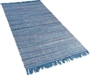 Shumee Dywan bawełniany 80 x 150 cm niebieski BESNI 1