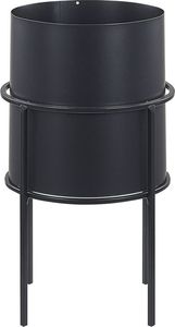Shumee Doniczka na stojaku metalowa 16 x 16 x 28 cm czarna MILEA 1