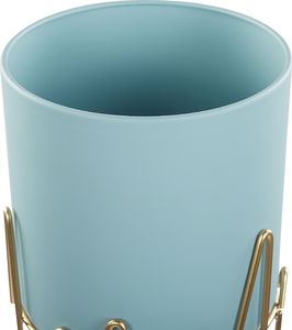 Beliani Doniczka na stojaku metalowa 19 x 19 x 39 cm niebiesko-złota KALANDRA 3