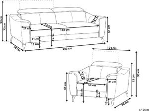 Shumee Komplet wypoczynkowy skórzany 4-osobowy brązowy NARWIK 9