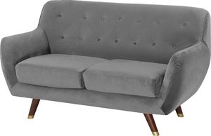 Shumee Komplet wypoczynkowy welurowy 6-osobowy szary BODO 6