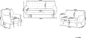 Shumee Komplet wypoczynkowy welurowy 6-osobowy szary BODO 9