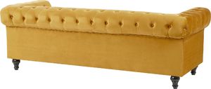 Shumee Komplet wypoczynkowy welurowy 4-osobowy żółty CHESTERFIELD 4