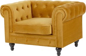 Shumee Komplet wypoczynkowy welurowy 4-osobowy żółty CHESTERFIELD 8