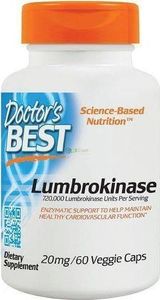 DOCTORS BEST Doctor's Best - Lumbrokinaza, 20 mg, 60 vkaps 1