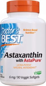 DOCTORS BEST Doctor's Best - Astaksantyna AstaPure, 6mg, 90 wegańskich miękkich kapsułek 1