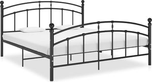 vidaXL Rama łóżka, czarna, metalowa, 140 x 200 cm 1