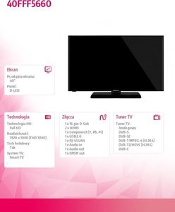 Telewizor Finlux 40FFF5660 LED 40'' Full HD 4