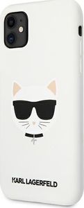 Karl Lagerfeld Karl Lagerfeld KLHCN61SLCHWH iPhone 11 6,1" hardcase biały/white Silicone Choupette 2