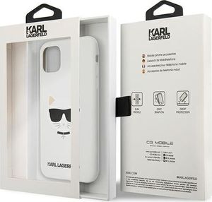 Karl Lagerfeld Karl Lagerfeld KLHCN61SLCHWH iPhone 11 6,1" hardcase biały/white Silicone Choupette 8