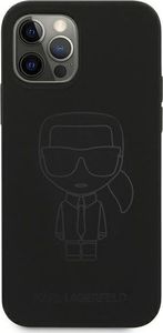 Karl Lagerfeld Karl Lagerfeld KLHCP12LSILTTBK iPhone 12 Pro Max 6,7" czarny/black Silicone Ikonik Outline 3