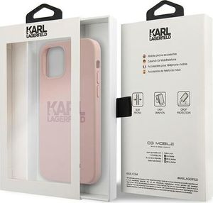 Karl Lagerfeld Karl Lagerfeld KLHCP12LSTKLTLP iPhone 12 Pro Max 6,7" Silicone Stack Logo różowy/pink 8