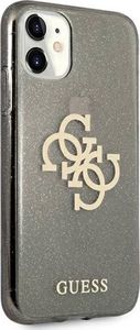 Guess Guess GUHCN61PCUGL4GBK iPhone 11 6,1" czarny/black hard case Glitter 4G Big Logo 4