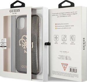 Guess Guess GUHCN61PCUGL4GBK iPhone 11 6,1" czarny/black hard case Glitter 4G Big Logo 8