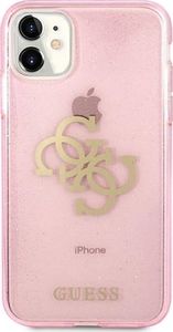 Guess Guess GUHCN61PCUGL4GPI iPhone 11 6,1" różowy/pink hard case Glitter 4G Big Logo 3