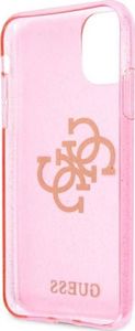 Guess Guess GUHCN61PCUGL4GPI iPhone 11 6,1" różowy/pink hard case Glitter 4G Big Logo 7