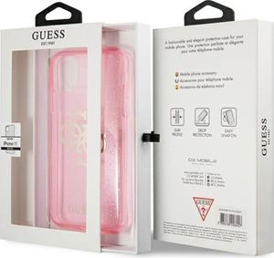 Guess Guess GUHCN61PCUGL4GPI iPhone 11 6,1" różowy/pink hard case Glitter 4G Big Logo 8