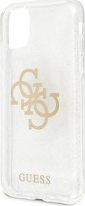 Guess Guess GUHCN61PCUGL4GTR iPhone 11 6,1" transparent hard case Glitter 4G Big Logo 6