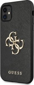 Guess Guess GUHCN61SA4GGBK iPhone 11 6,1" czarny/black hardcase Saffiano 4G Metal Logo 2