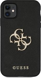 Guess Guess GUHCN61SA4GGBK iPhone 11 6,1" czarny/black hardcase Saffiano 4G Metal Logo 3