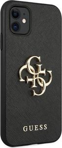 Guess Guess GUHCN61SA4GGBK iPhone 11 6,1" czarny/black hardcase Saffiano 4G Metal Logo 4