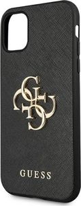 Guess Guess GUHCN61SA4GGBK iPhone 11 6,1" czarny/black hardcase Saffiano 4G Metal Logo 6