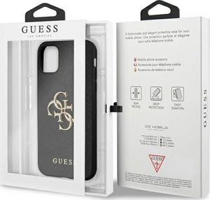 Guess Guess GUHCN61SA4GGBK iPhone 11 6,1" czarny/black hardcase Saffiano 4G Metal Logo 8