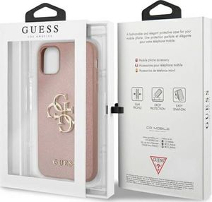 Guess Guess GUHCN61SA4GGPI iPhone 11 6,1" różowy/pink hardcase Saffiano 4G Metal Logo 8