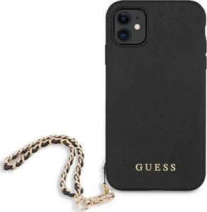Guess Guess GUHCN61SASGBK iPhone 11 6,1" czarny/black hardcase Saffiano Chain 3