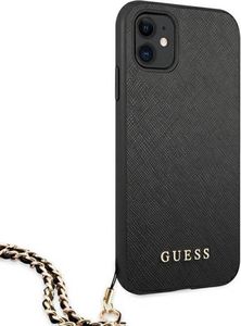 Guess Guess GUHCN61SASGBK iPhone 11 6,1" czarny/black hardcase Saffiano Chain 4