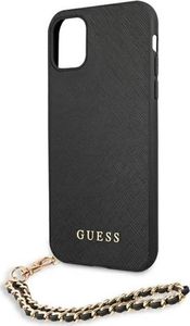 Guess Guess GUHCN61SASGBK iPhone 11 6,1" czarny/black hardcase Saffiano Chain 6
