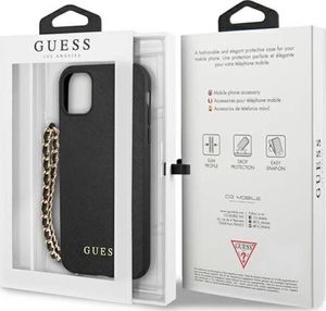 Guess Guess GUHCN61SASGBK iPhone 11 6,1" czarny/black hardcase Saffiano Chain 8