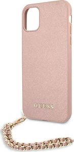 Guess Guess GUHCN61SASGPI iPhone 11 6,1" różowy/pink hardcase Saffiano Chain 6